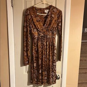 Altuzarra Snake Print Long Sleeve Dress